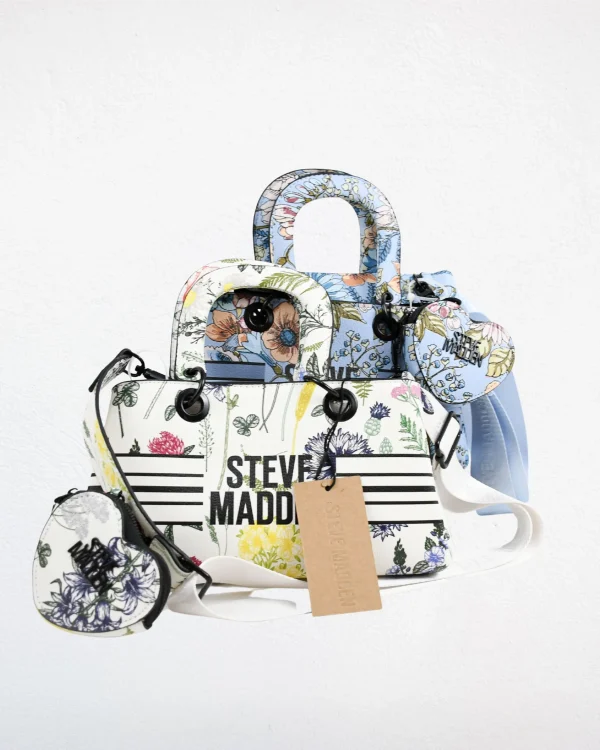 Bolsa Steve Madden Blanca con Flores