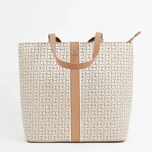 Bolsa Tommy Hilfiger Beige/Café Claro