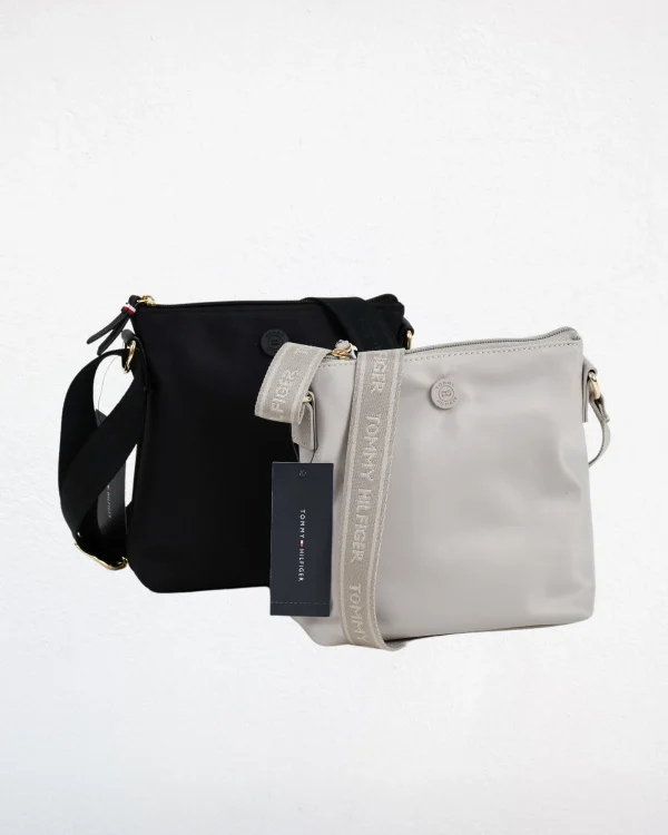 Bolsa Tommy Hilfiger Chica Lona Negro/Beige
