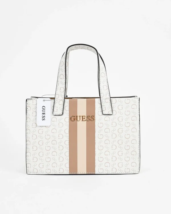Bolsa Guess Chica Tipo Tote Blanco/Beige